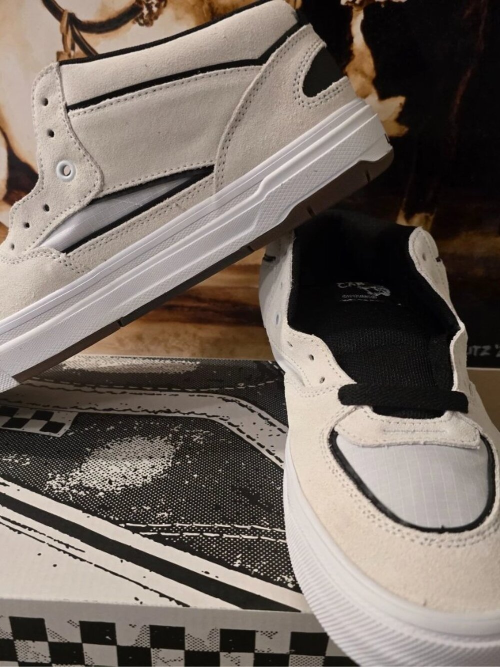 Vans Skate Half Cab Waffle Cup Shoes White Black VN000D9ZYB2 Men's Size 13 NEW